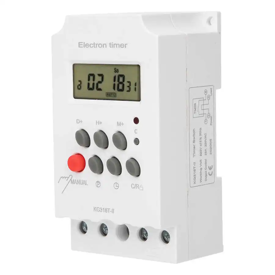 KG316T AC 220V Microcomputer Timer Switch Programmable Controller Digital LCD 