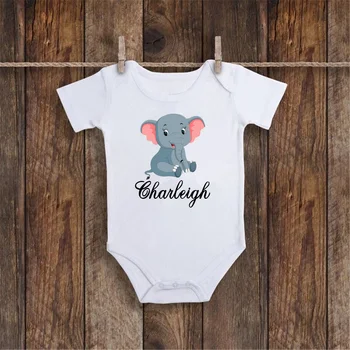 

Personalised Baby Name Onesie Lovely Elephant Baby Clothes Unique Baby Gift Baby Keepsake Custom Your Photo Baby Bodysuit