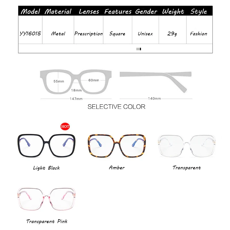 Компьютерные очки прозрачные защитные очки Оптические анти синие стеклянные женские очки Рамка Frameoculos de grau feminino
