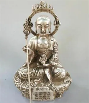 

Copper Statue Collection Exquisite Chinese Tibet Silver Copper Tang San Tibet Buddha Crafts Buddha Statue
