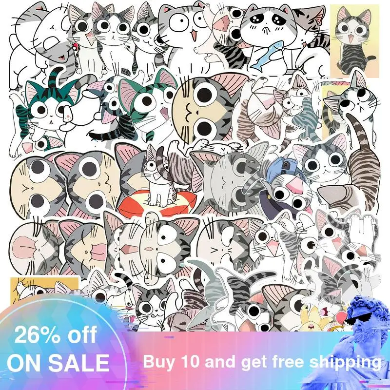 

53Pcs Cute Cat Stickers Kawaii Cartoon Decor Sticker List Journal Sticker for Kids DIY Scrapbooking Diary Albums Sticker