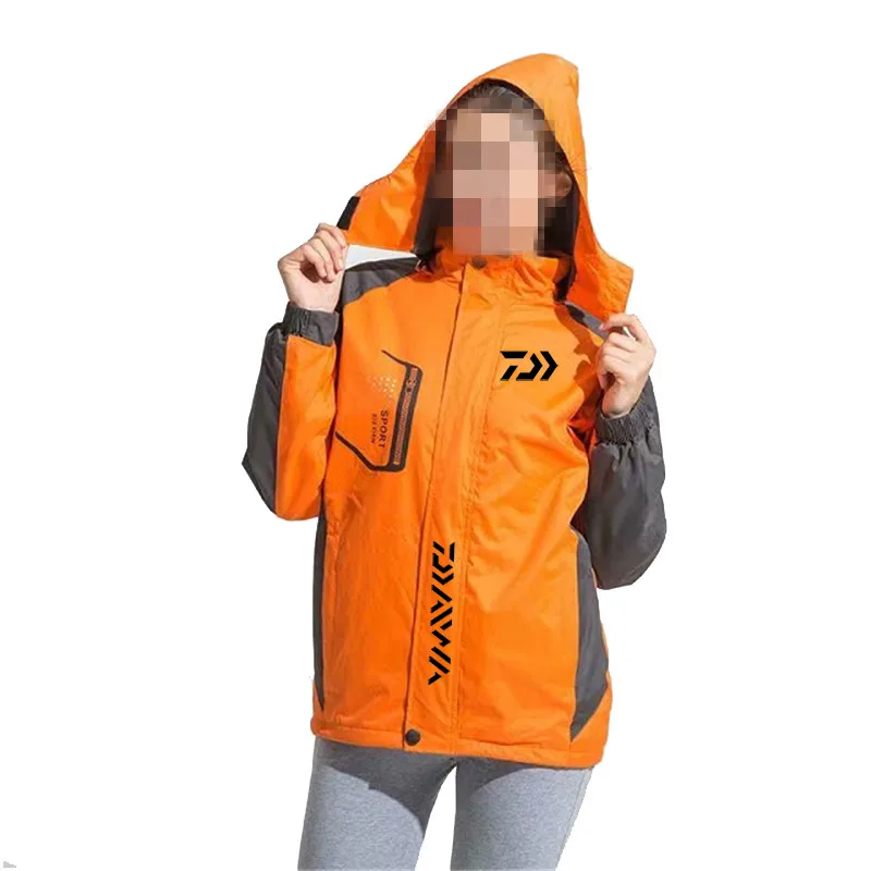 Orange Унисекс стиль дайв Рыбалка одежда для рыбалки, с длинным рукавом ткань dawa, рыболовство одежда с капюшоном костюм для горного туризма осень зима - Цвет: Orange