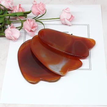 

Natuurlijke Jade Schrapen Massage Schraper Gezicht Massager Acupunctuur Board Rozenkwarts Agaat Acupunt Facial