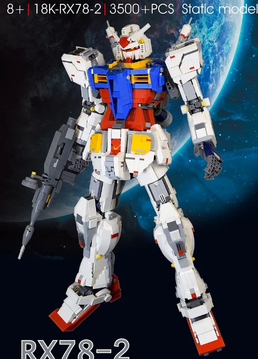 

Super robot war mecha Classic gundam model 18K-RX78-2 1:60 3500Pcs Fixed bracket building block bricks Christmas toys