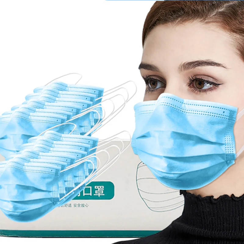 

Mouth mask Disposable anti virus face masks 3-ply N95 Safely mask 50pcs pm2.5 Apply to dust adult filter masque mouth