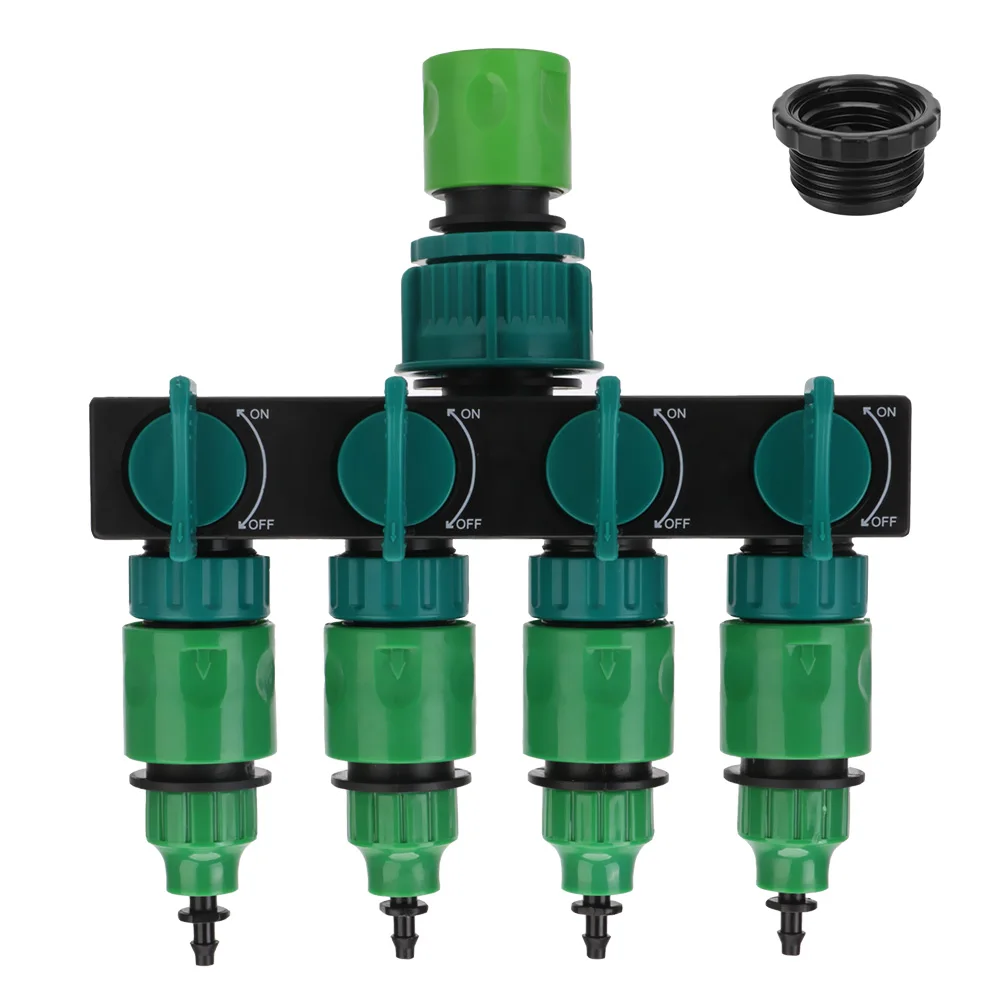 

1/2"-3/4"-1" Irrigation Adapter Hose Splitters Water Hose Connectors For Outdoor Tap Faucet 4-way