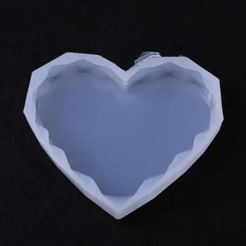 

4 Pcs/set DIY Cup Pad Crystal Epoxy Mold Heart Rhombus Shape Coaster Molds N58F