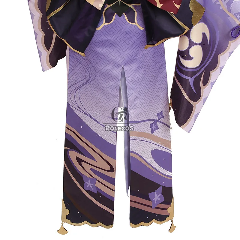 ROLECOS Game Genshin Impact Raiden Shogun Cosplay Costume Baal Raiden Shogun Cosplay Costume Sexy Women Uniform Dress Full Set