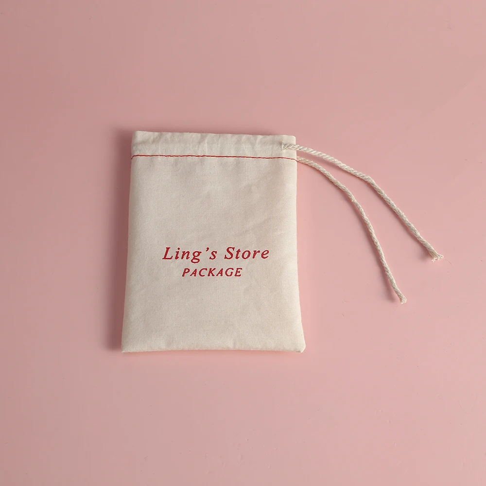 100pcs Cotton Burlap Jewelry Bag Organizer Gift Bag for Wedding Christmas Party Personalizado Marige Custom Logo Jewelry Packing