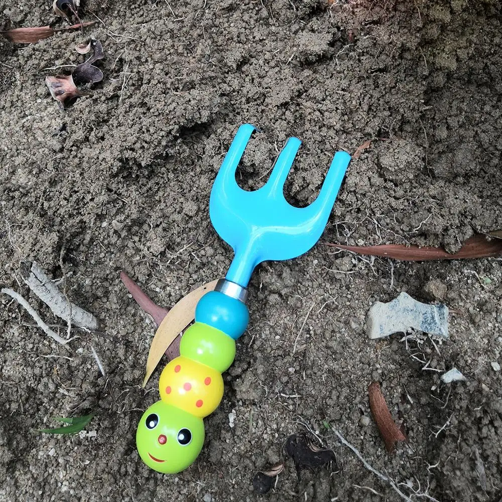 Garden Shovel,Rake,Cultivator,Weeder Tools With Ergonomic Handle Caterpillar Modeling Kindergarten Planting Tools 5