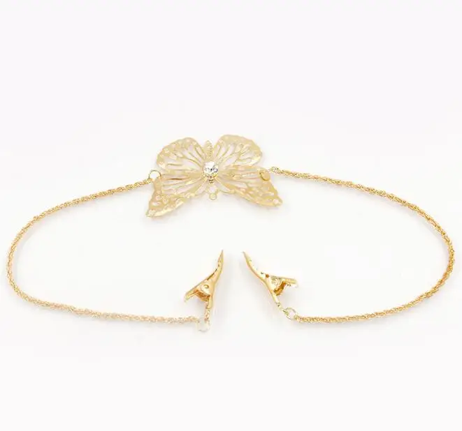 60pcs/lot DIY Simple Gold Alloy Flowers Leaf Tassel Head Bands Butterflies HeadBands Hair Styling Tools Accessory HA1537