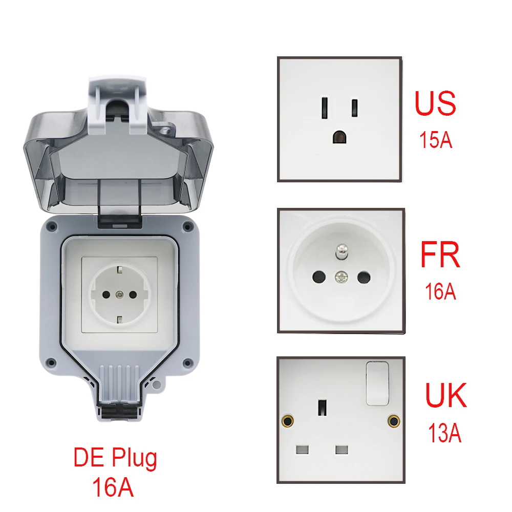 AC 220V 240V 13A Remote Control Power Outlet Socket British Standards Plug