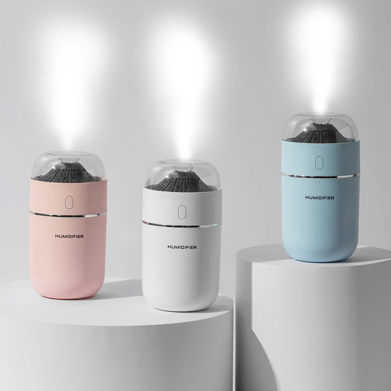 Small volcano Humidifier Mini Ultrasonic Humidifiers Led Night Light Aroma Essential Oil Diffuser USB Fogger Car Air Freshener