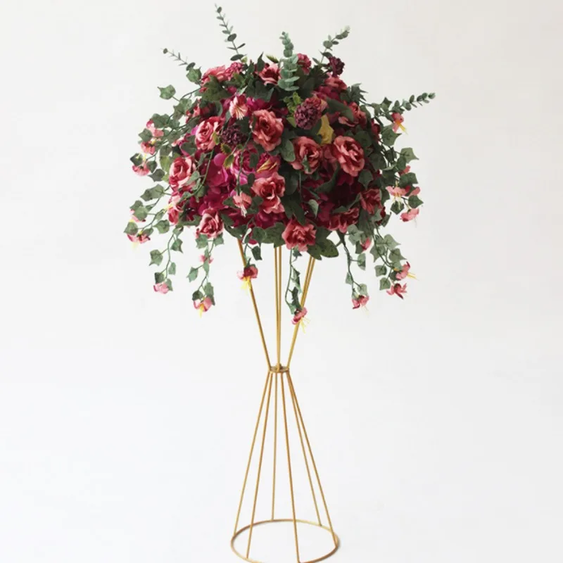 Цветок из искусственного шелка мяч подставка для цветов для свадебного стола домашние украшения для комнаты вечерние поставки самодельный цветок поделка 7 цветов