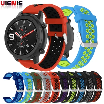 

Wristband Strap For Xiaomi Huami Amazfit GTR 47mm Two-color Vented Bracelet Band Pin Buckle Sport Silicon Smart Watch Strap 42mm