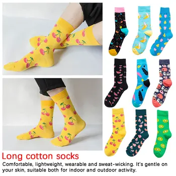 

Hip Hop Men Socks Cotton Socks Cartoon Fruit Vegetable Feather Women Socks Novelty Gift Socks For Spring Autumn Winter
