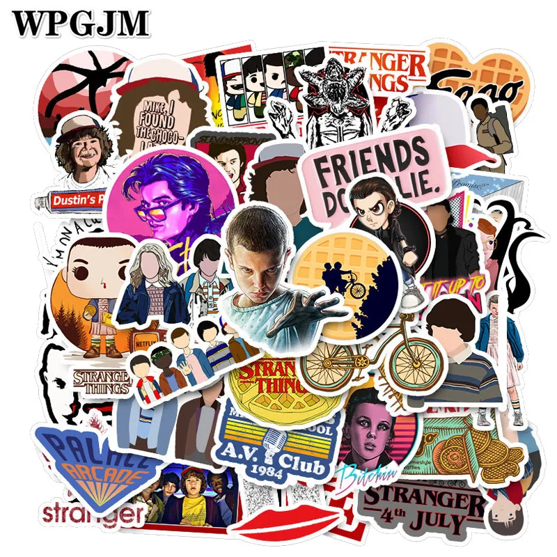 

50pcs Stranger Things Stickers American Cartoon Movie for Car Laptop Motorcycle Notebook Waterproof Stickers Children Gift Toy