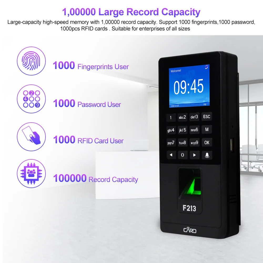 US $39.99 RFID Keypad TCPIPUSB Fingerprint Door Access Control System Biometric Software DIY Electronic Magnetic Lock Strike Bolt Locks