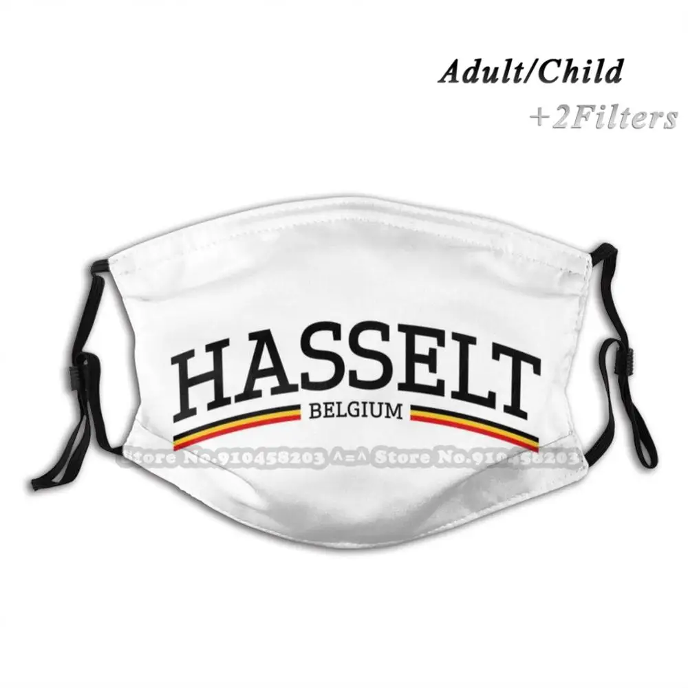 Hasselt Belgium Print Reusable Mask Pm2.5 Filter Face Kids Brussels Bicycle Cycle Country City Capital Europe | Аксессуары для