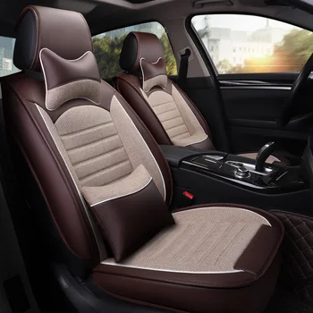 

Full Coverage PU Leather car seat cover flax fiber auto seats covers for Toyota COROLLA HYBRID LEVIN HYBRID PLUG-IN CAMRY