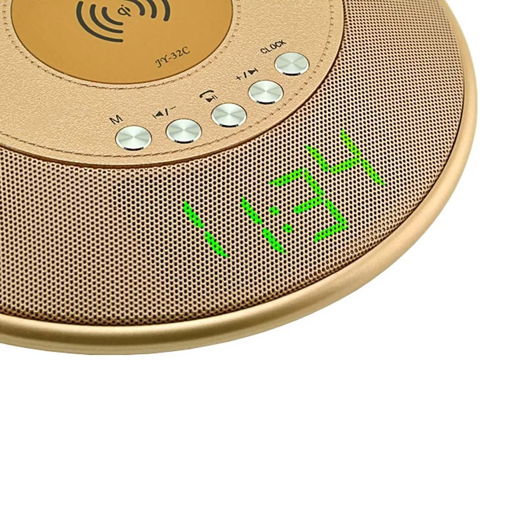Беспроводной Bluetooth динамик QI Беспроводное зарядное устройство с fm-радио NFC будильник для iPhone samsung OUJ99