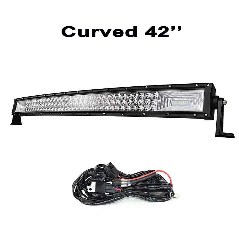 2" 32" 4" 52" 270W 405W 540W 675W изогнутый СВЕТОДИОДНЫЙ светильник бар Offroad светодиодный бар комбо балка 9v 30v для 4x4 4WD внедорожный грузовых автомобилей - Цвет: 42inch with wire kit