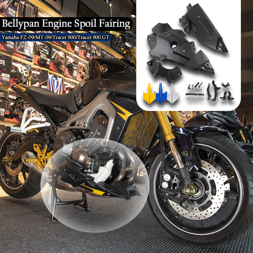 For YAMAHA MT09 FZ09 FJ09 Bellypan Lower Engine Spoiler Fairing Radiator Side Panel Cover FZ FJ MT 09 FZ-09 For 2014 2015 2016