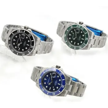 

MANBUSHIJIE men watch 40mm black blue green bezel dial NH35 automatic waterproof swim luminous top quality mechanical watch men