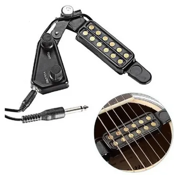 

2019 New 12 Holes Acoustic Guitar Sound Hole Pickup Portable Magnetic Transducer Volume Controller Pick Up Guitar Accessories