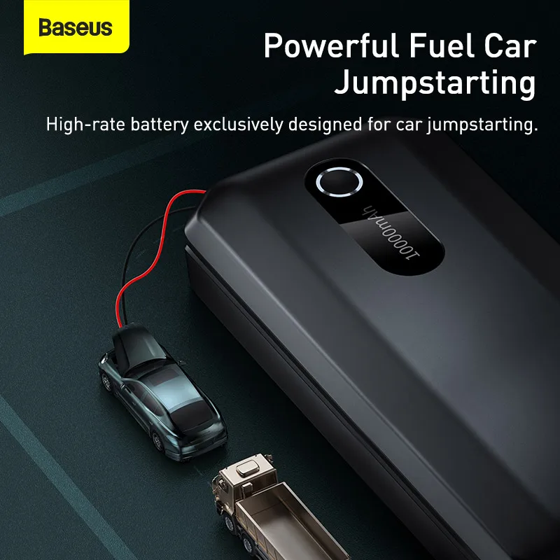 Baseus Auto Jump Starter Starten Apparaat 1000A Jumpstarter Auto Buster Emergency Booster 12V Auto Jump Start Power Bank 10000mah