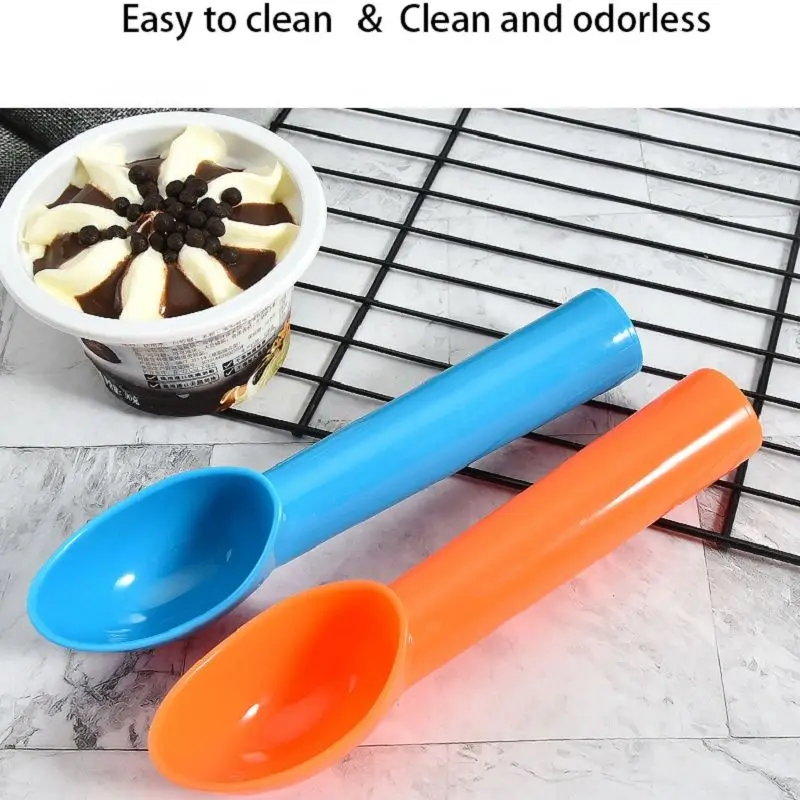 4 Pcs Cake dessert spoon Ice cream scoop Round spoon creative ice cream cutlery set Food grade material PP