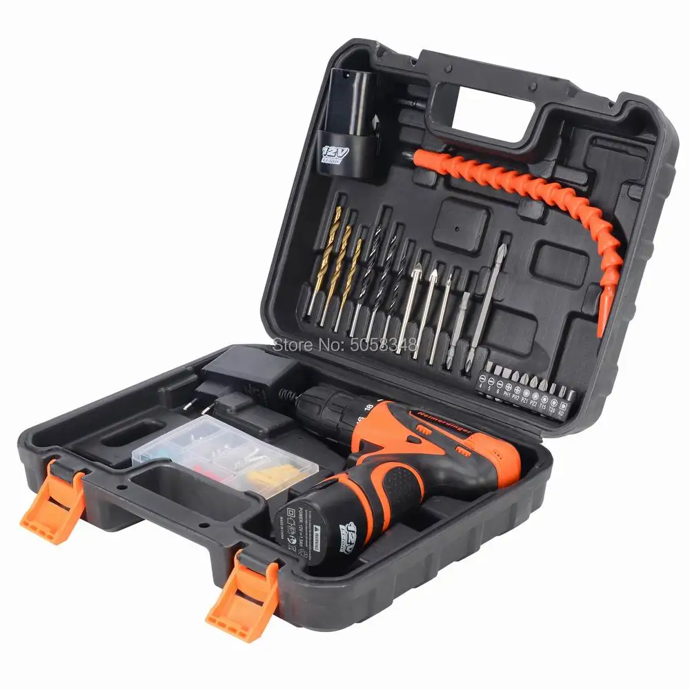 12V Cordless Drill  screwdriver drill combo kit with drill bit&driver bit and two battery