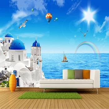 

Custom Photo 3D Romantic Seascape Maldives Landscape Mural 3D Living Room Sofa TV Background Wall Decoration Painting Wallpaper