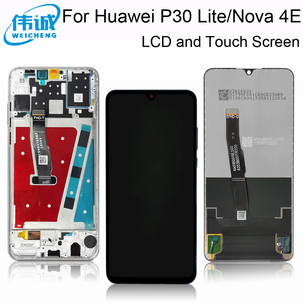 ЖК-дисплей 6 15 ''для Huawei P30 Lite/Nova 4E MAR LX1 LX2 L01 L21 L22 дисплей с сенсорным экраном и