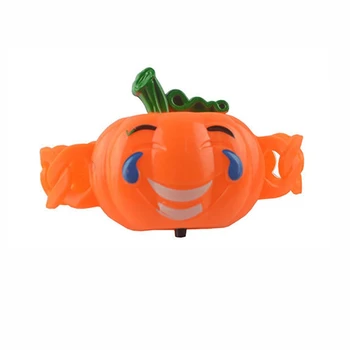 

Shiny Pumpkin Bracelet Pat Ring Kids Luminous ToysCartoon Wristband Halloween Decor Funny New