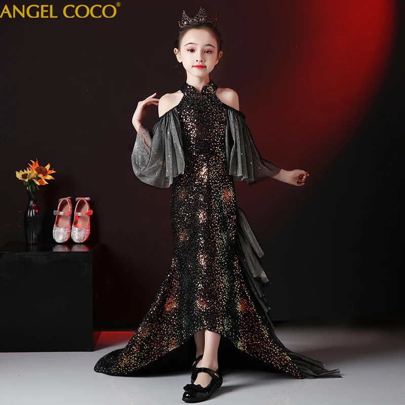 2020 Nieuwe Meisjes Zeemeermin Jurk Catwalk Vestidos Kinderen Red Carpet Avondjurk Marokkaanse Kaftan Dubai Abaya Robe Fille Sukienki 2020 Nieuwe Meisjes Zeemeermin Jurk Catwalk Vestidos Kinderen Red Carpet Avondjurk Marokkaanse Kaftan Dubai Abaya Robe Fille Sukienki