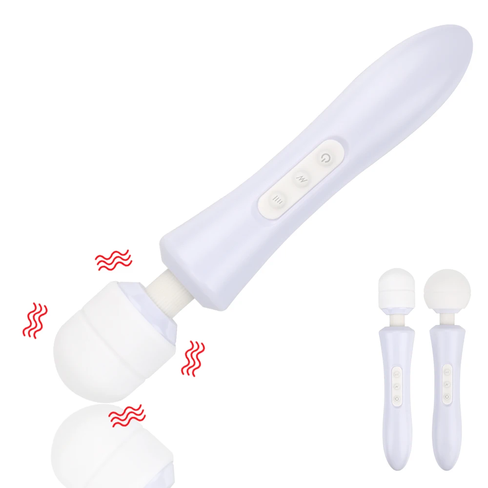 Potente vibratore a bacchetta magica, giocattoli sessuali per donne, enorme testa AV Rod, 20 frequenze, 8 velocità, massaggio corporeo, vibrato_voghion.com