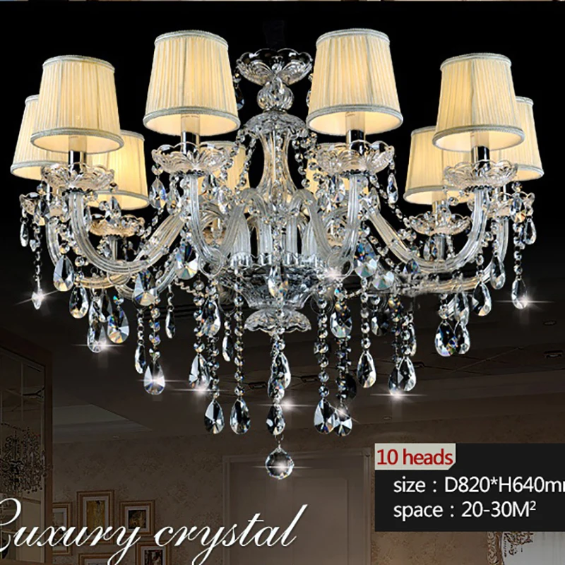 K9 прозрачная Хрустальная люстра с абажуром lustre cristal para sala jantar современные