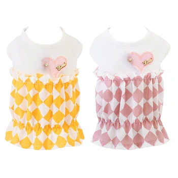 

1-Dog Cat Summer Dress Printed Dog Clothes T Shirt Princess Chihuahua Dog Mascotas Roupa Puppy Cat Supplies