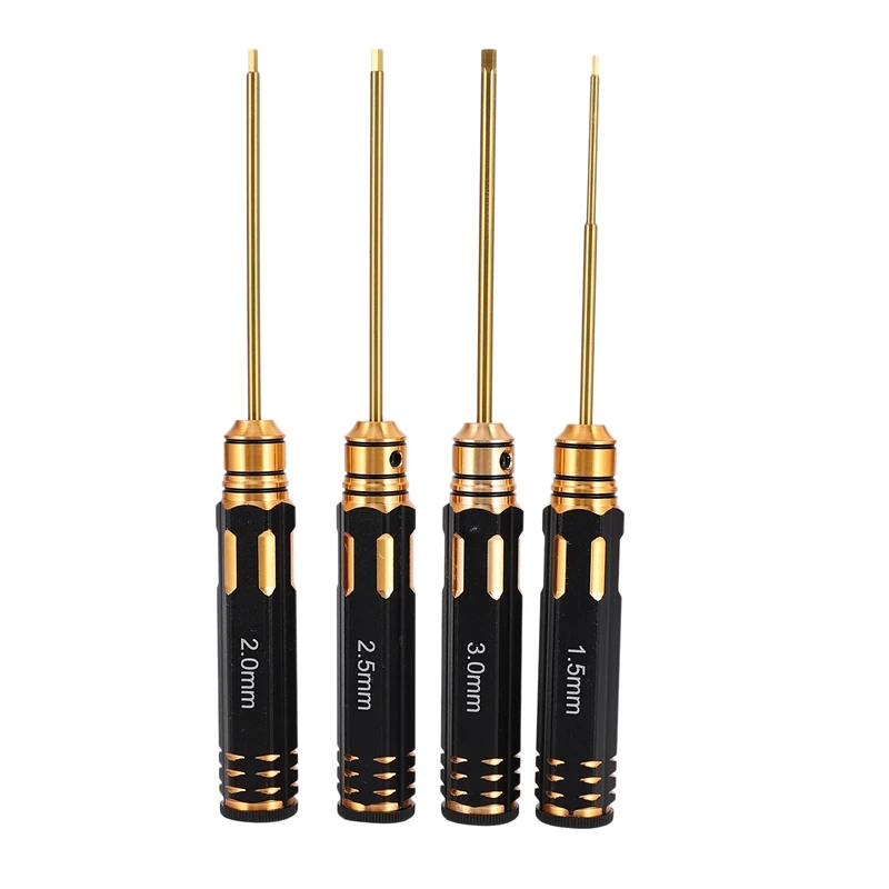 

Titanium Plated Screwdriver Hexagon Head 1.5 2.0 2.5 3.0MM Hexagon Wrench Screwdriver RC Tool Set