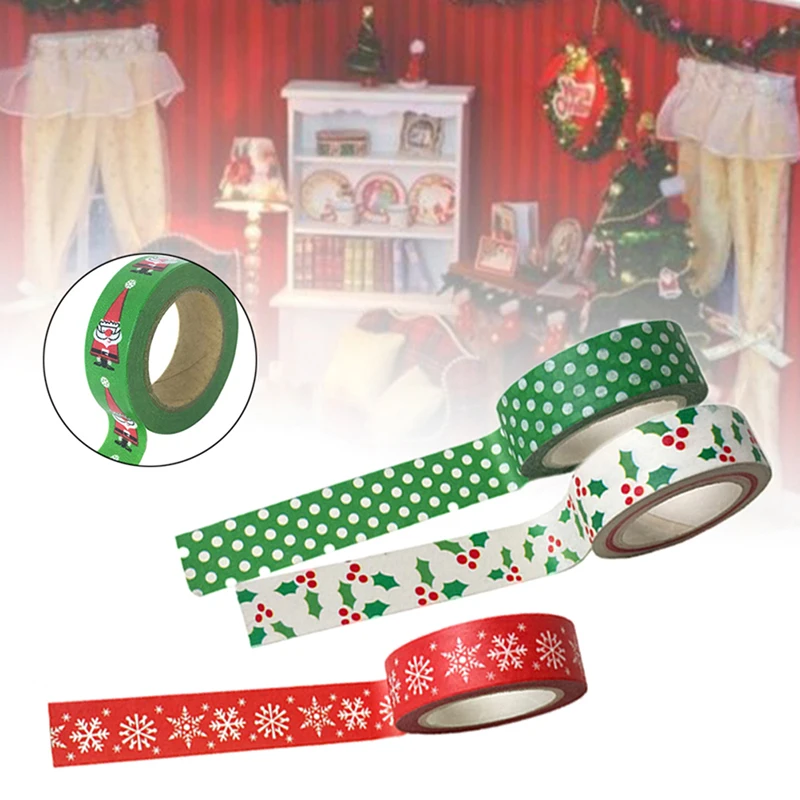 1 шт. декоративная Снежинка в форме рождественской ёлки лента комплект Бумага DIY клейкая лента для скрапбукинга 1,5 см * 10 м клейкая