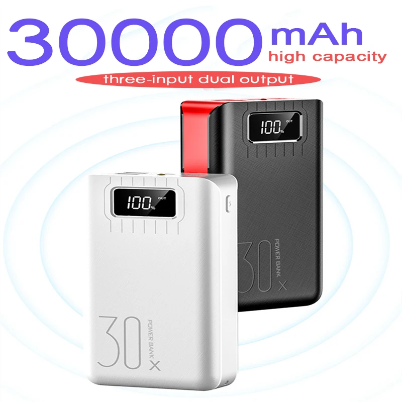 Внешний аккумулятор 30000 мАч Внешний аккумулятор портативное быстрое зарядное устройство для всех смартфонов с зарядным устройством двойной USB водонепроницаемый