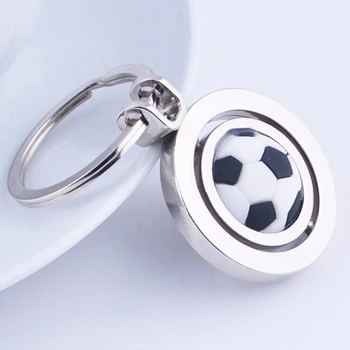 

1Piece 3D Stereoscopic Sports Rotating Football Soccer Keychain Ring Key Handbag Pendent Ball Gifts Keyring For Men Boy