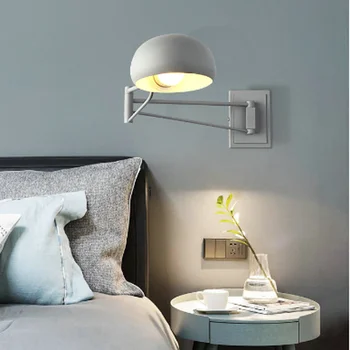 

Modern European Metal Creative Bedroom Bedside Light On The Wall Scalable Long Arm Work Read and Writing Wall Lamp WF1022