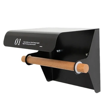 

Nordic Iron Wood Toilet Paper Holder Wall Mounted Storage Rack Home Organizer Shelf Bathroom Accessories for Towel Paper Roll