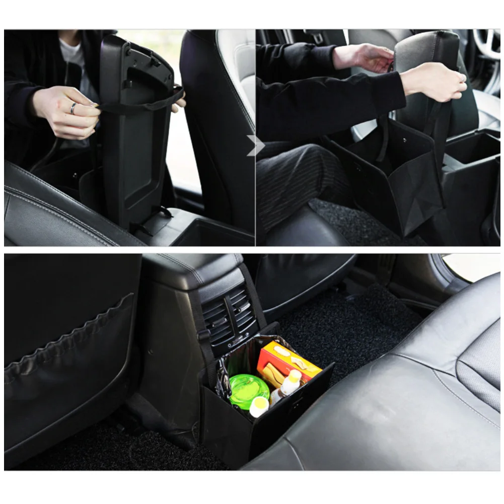 Mini Portable Office Travel Car Garbage Bin Trash Can Fold Wastebasket with Bags