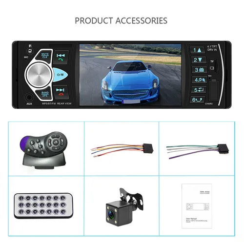 4022D 1 Din автомагнитола Авто Аудио Стерео Авторадио bluetooth Поддержка камеры заднего вида USB рулевое колесо дистанционное управление - Цвет: With 4 LED Camera