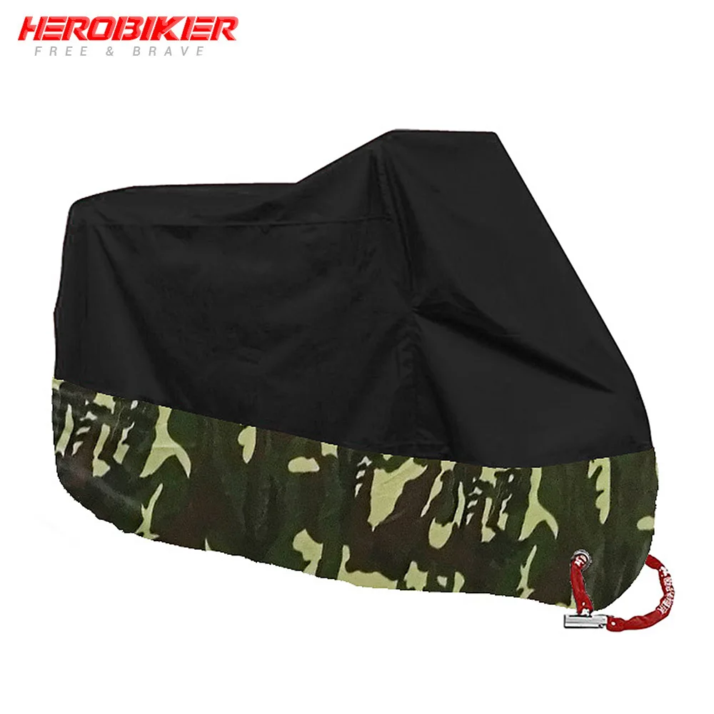 HEROBIKER чехол для мотоцикла с защитой от УФ-лучей, чехол для скутера, водонепроницаемый пылезащитный чехол для мотоцикла, чехол для дождя, дизайн с замком, S-4XL