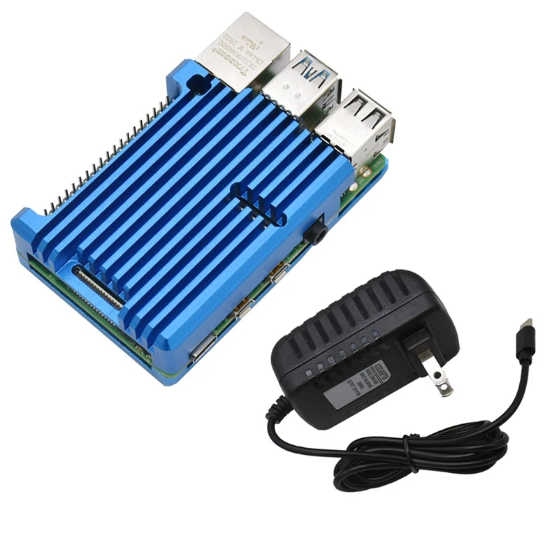 Для Raspberry Pi 4B 2G ram DIY Kit Поддержка 2,4/5,0 GHz wifi Bluetooth 5,0 с алюминиевым ЧПУ сплав защитный Синий чехол 5V 3A P