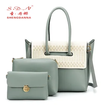 

SDN new fashion retro ladies shoulder bag,casual sweet stitching solid color high-grade PU European and American handbags